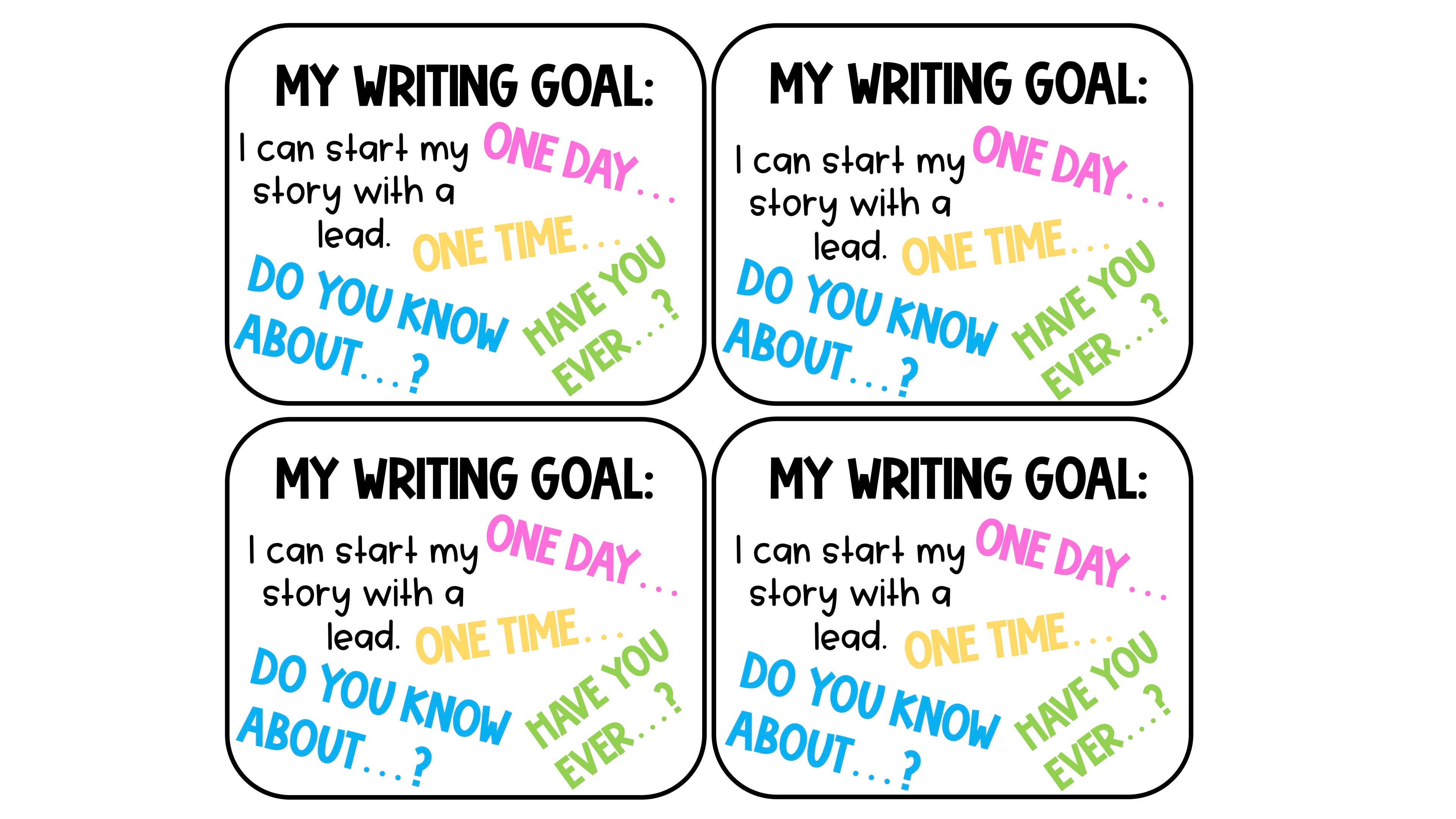 Student Writing Goals Keyring