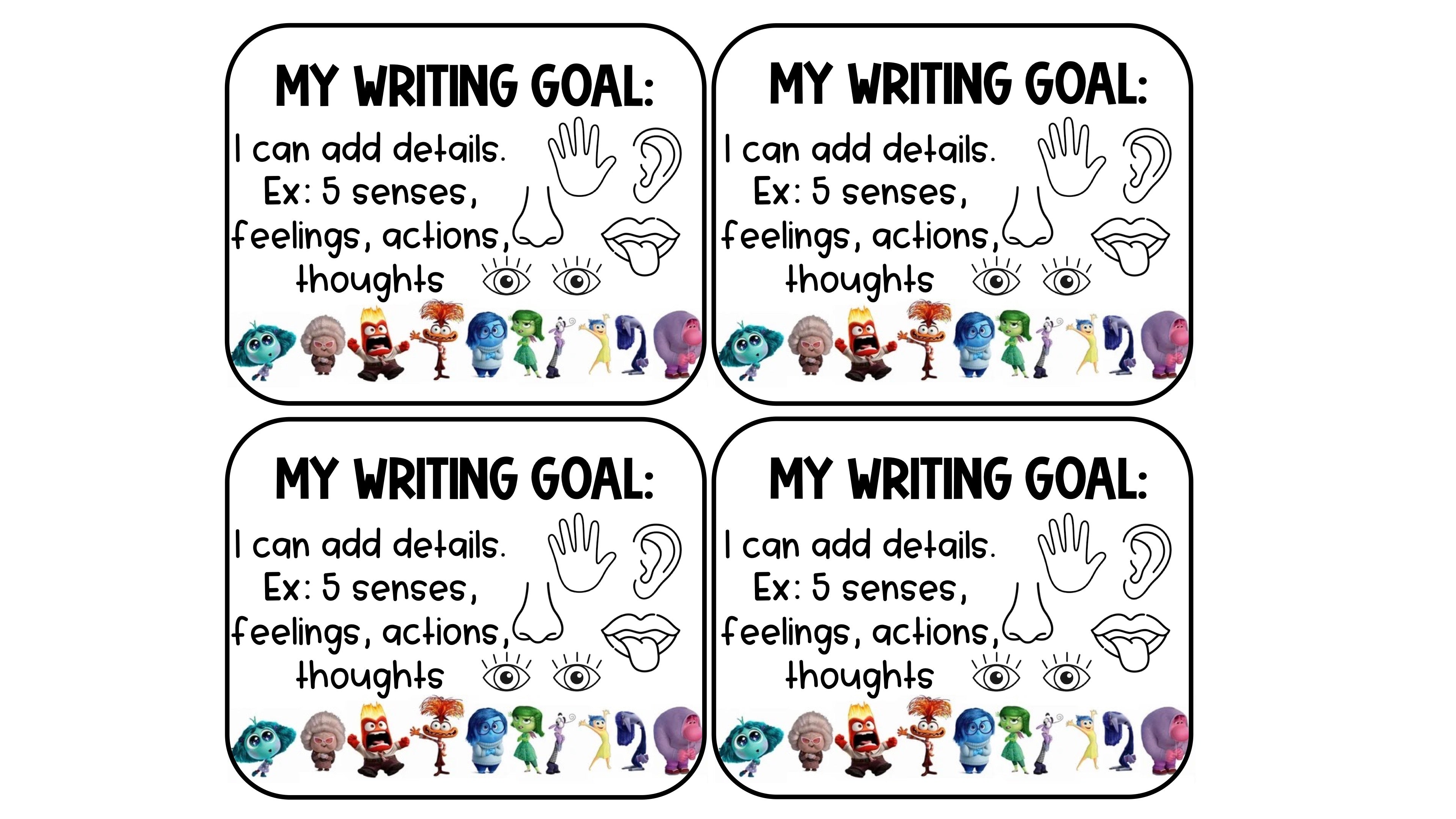 Student Writing Goals Keyring