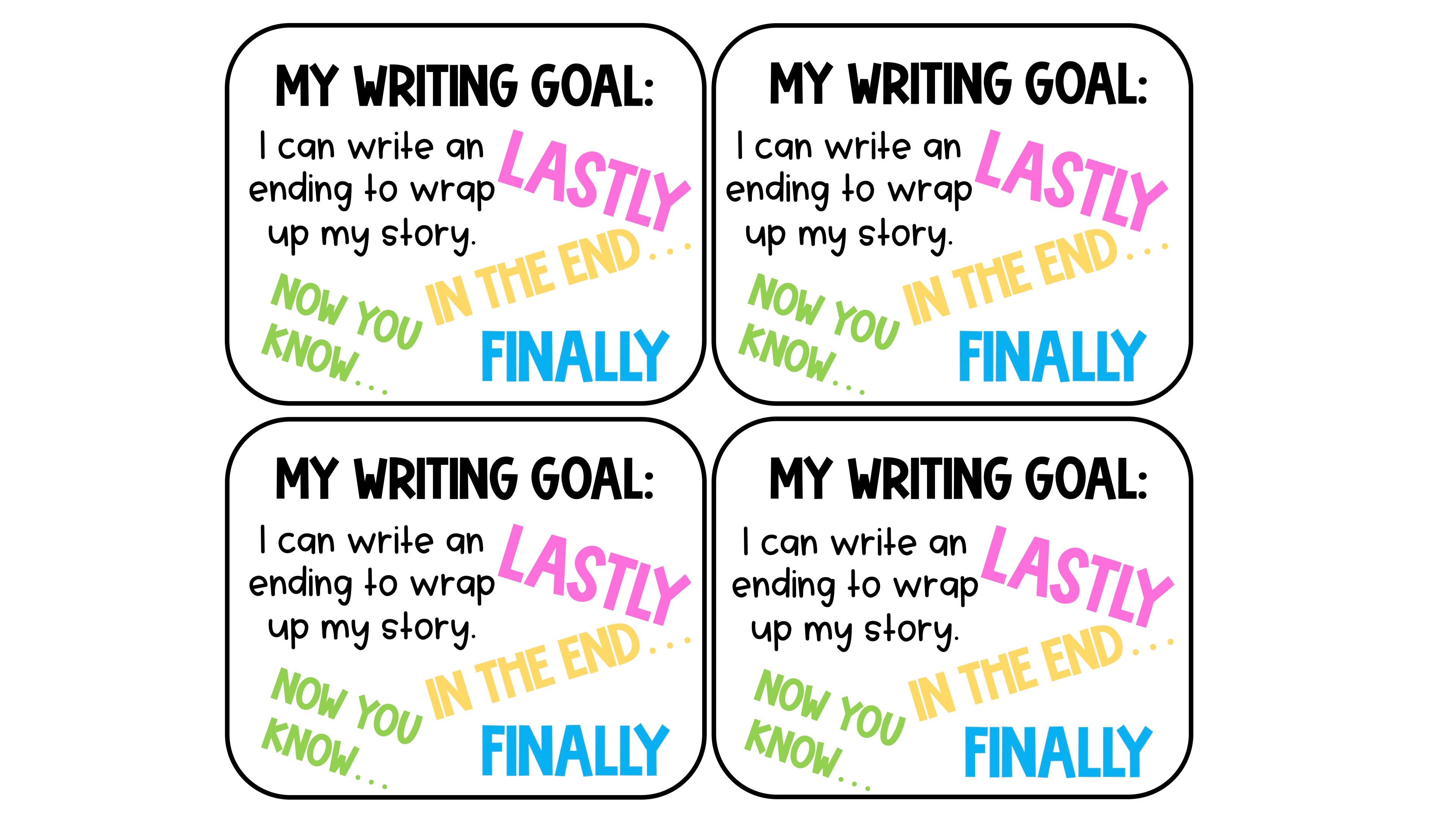 Student Writing Goals Keyring