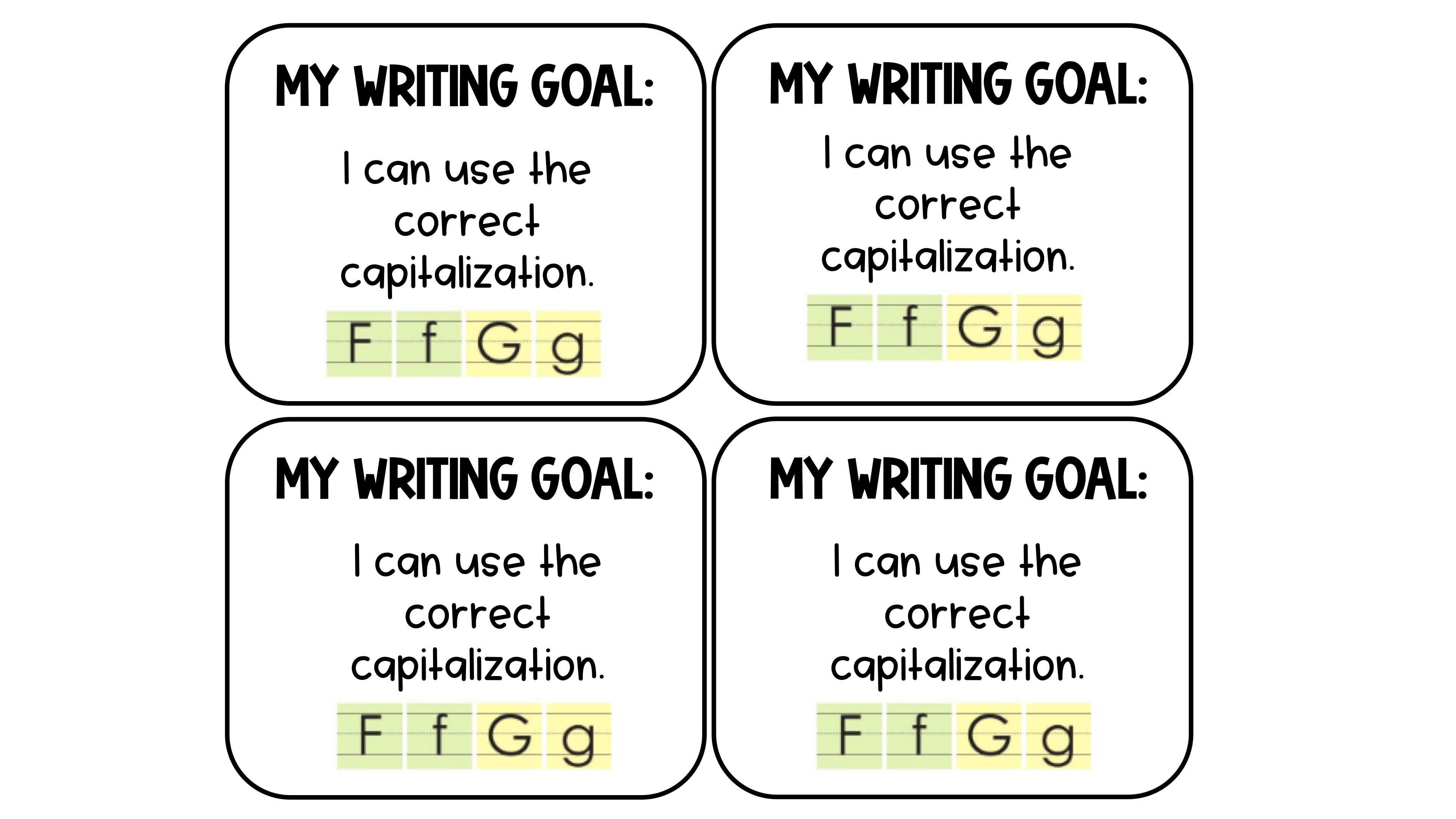 Student Writing Goals Keyring